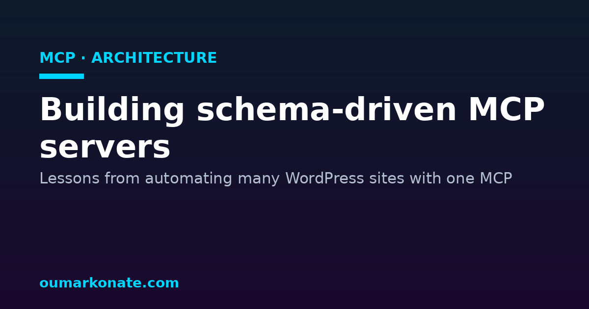 Building schema-driven MCP servers — lessons from automating many WordPress sites with one MCP